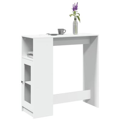 Bartafel met rekken 101x40x103,5 cm bewerkt hout wit
