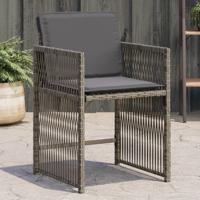 Tuinstoelen 4 st met kussens poly rattan grijs Tuinstoelen 4 st met kussens poly rattan grijs
