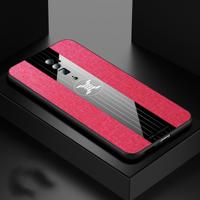 Voor OPPO Reno 10x zoom XINLI stiksels doek Textue schokbestendig TPU beschermhoes (rood)