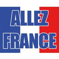Franse vlag met tekst Allez France - thumbnail