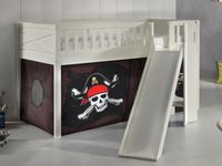 Bed SCOTY met glijbaan 90x200 cm witte pijnboom tent pirates of the Caribbean - thumbnail