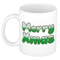 Merry Christmas sweater print kerstmok / kerstbeker wit 300 ml