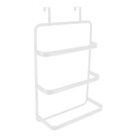 Tendance Handdoekrek deurhanger - wit - metaal - 42 x 22 x 89 cm