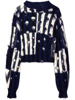 Off-White pull Shibori à effet usé - Bleu - thumbnail