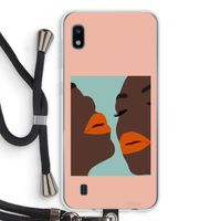 Orange lips: Samsung Galaxy A10 Transparant Hoesje met koord