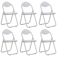 Eetkamerstoelen inklapbaar 6 st kunstleer wit