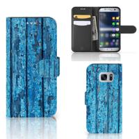 Samsung Galaxy S7 | Book Style Case | Wood Blue