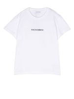 Dolce & Gabbana Kids t-shirt à logo brodé - Blanc