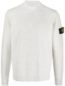 Stone Island pull en laine vierge à patch Compass - Gris