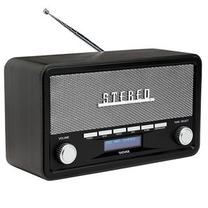 Denver DAB Radio - Retro Radio - Bluetooth - DAB+/ FM - Dimbaar - Batterijen - Netstroom - DAB18DG