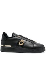 Billionaire baskets en cuir à plaque logo - Noir