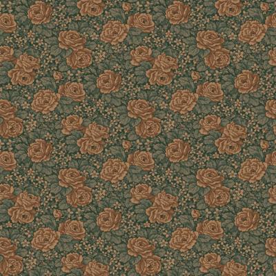 Dutch Wallcoverings Rosenlycka - Roses Green/Terra - Groen/Terra