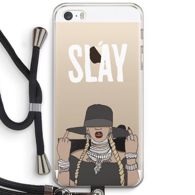 Slay All Day: iPhone 5 / 5S / SE Transparant Hoesje met koord