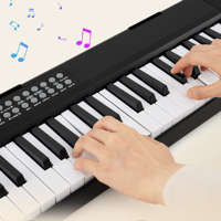 Vouwbaar 61-toetsen Piano Toetsenbord met Split-functie & 3 Leermodi & Microfoon Toetsenbord