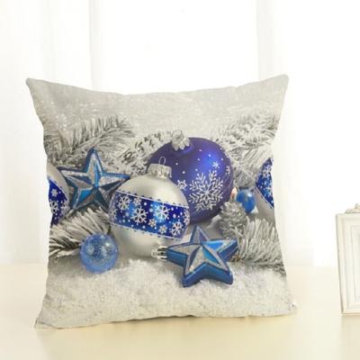 Kerst decoratie katoen en linnen kussen Office Home kussen zonder kussen grootte: 45x45cm (blauwe ster)