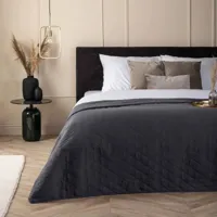Bedsprei Ultrasonic Ruit Patroon 180x260 Cm Antraciet Anti Allergie Fresh And Co - Dekbed-Discounter.nl