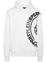 Plein Sport hoodie en coton mélangé à logo imprimé - Blanc