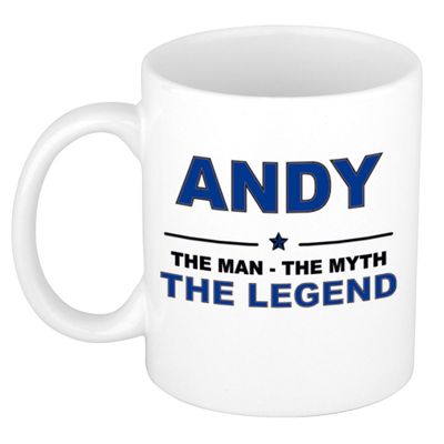 Andy The man, The myth the legend collega kado mokken/bekers 300 ml