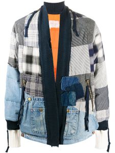 Greg Lauren veste bomber à design patchwork - Bleu