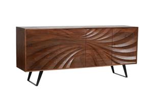 Massief houten dressoir HURRICANE 175cm bruin acacia 3D-ontwerp - 44389