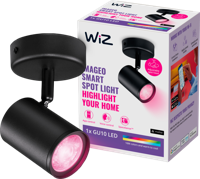 WiZ 1 spot Imageo zwart - Gekleurd en Wit licht - GU10 - thumbnail