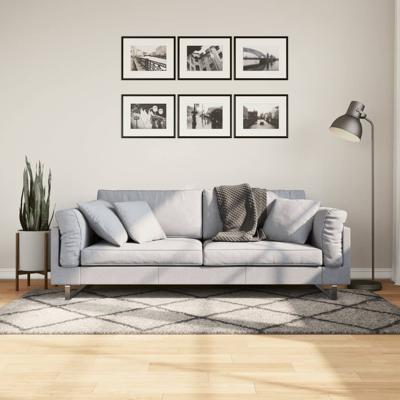 VidaXL Vloerkleed pamplona shaggy hoogpolig 100x200 cm beige antraciet