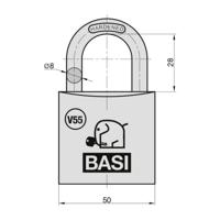 Basi VB5090-0050 Hangslot 50 mm Verschillend sluitend Sleutelslot
