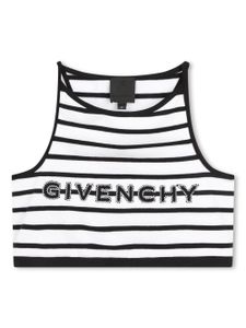 Givenchy Kids haut rayé à logo brodé - Noir