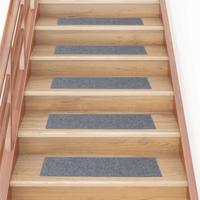 VidaXL Trapmatten zelfklevend 15 stuks 76x20 cm lichtgrijs rechthoekig