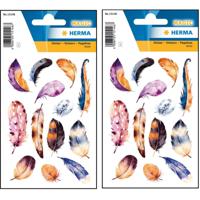 26x Veren thema stickers met aquarel print - decoratie stickers - stickervellen - knutselspullen