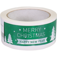 Dozensluittape | Merry Christmas | PVC | 50mm | groen/wit