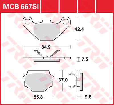 TRW Remblokken, en remschoenen voor de moto, MCB667SI Sinter offroad