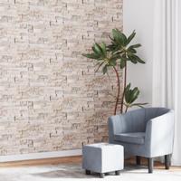 VidaXL Vliesbehang 3d steen-look 10x0,53 m grijs en beige