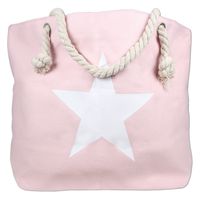 Strandtas roze met ster 37 x 54 cm