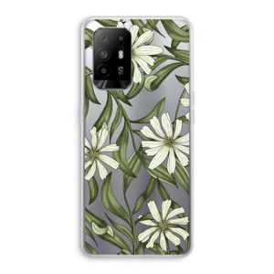 Wit bloemenpatroon: Oppo A95 5G Transparant Hoesje