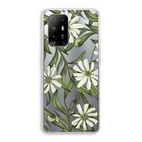 Wit bloemenpatroon: Oppo A95 5G Transparant Hoesje