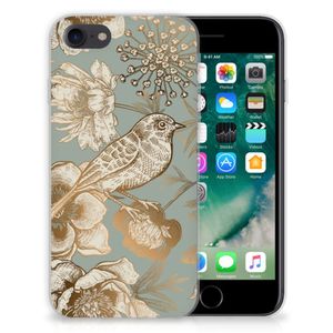 TPU Case voor iPhone SE 2022 | SE 2020 | 8 | 7 Vintage Bird Flowers