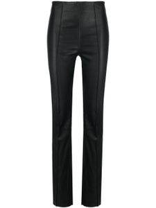 REMAIN pantalon à taille mi-haute en cuir - Noir