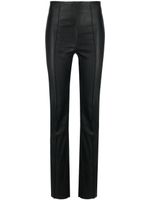 REMAIN pantalon à taille mi-haute en cuir - Noir