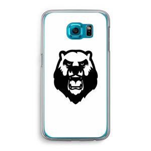 Angry Bear (white): Samsung Galaxy S6 Transparant Hoesje