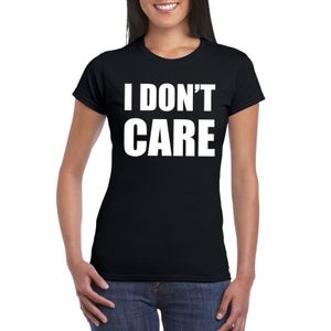 I dont care tekst t-shirt zwart dames