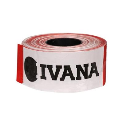 Ivana 56633 afzetlint wit/rood 500mtr