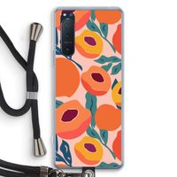 Perzik: Sony Xperia 5 II Transparant Hoesje met koord