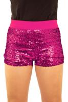 Hotpants met pailletten roze