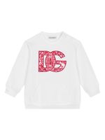 Dolce & Gabbana Kids sweat en coton à logo brodé - Blanc