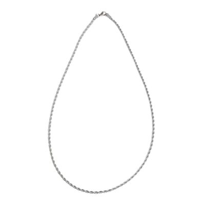 Gevlochten Stalen Halsketting met Karabijnslotje Zilverkleurig (60 cm / 3 mm)