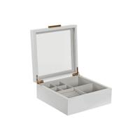 Juwelenkistje Home ESPRIT Wit Beige Hout Kristal