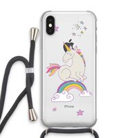 Regenboog eenhoorn: iPhone X Transparant Hoesje met koord Regenboog eenhoorn: iPhone X Transparant Hoesje met koord
