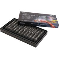 Gallery Oliepastel, L: 7 cm, d 11 mm, dikte 11 mm, zwart, 12 stuk/ 1 doos