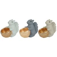 Daan Kromhout Schaal jingle zittende eekhoorn 17 cm 3 assorti | 12 stuks